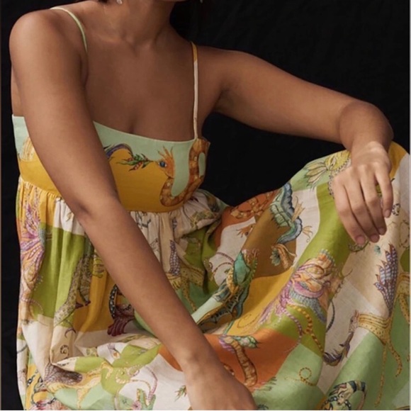 The Khaleesi MIDI Patchwork Sundress In Multi Print - Picture 2 of 15